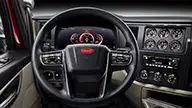 Peterbilt Model 589 On-Highway Interior Image of Steering Wheel and Dashboard - Thumbnail